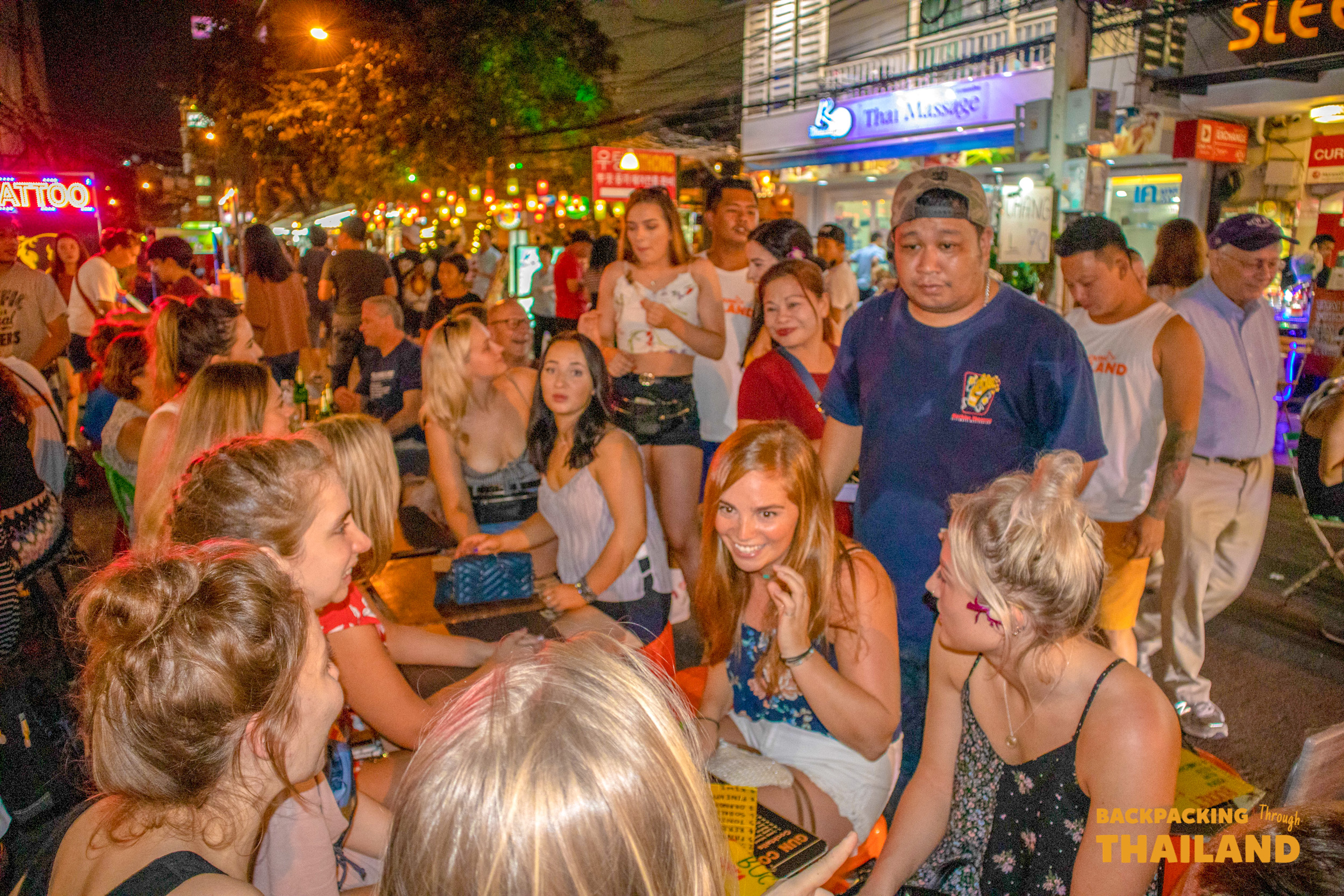 Backpacking Tour group at Khao San Road drinking buckets!