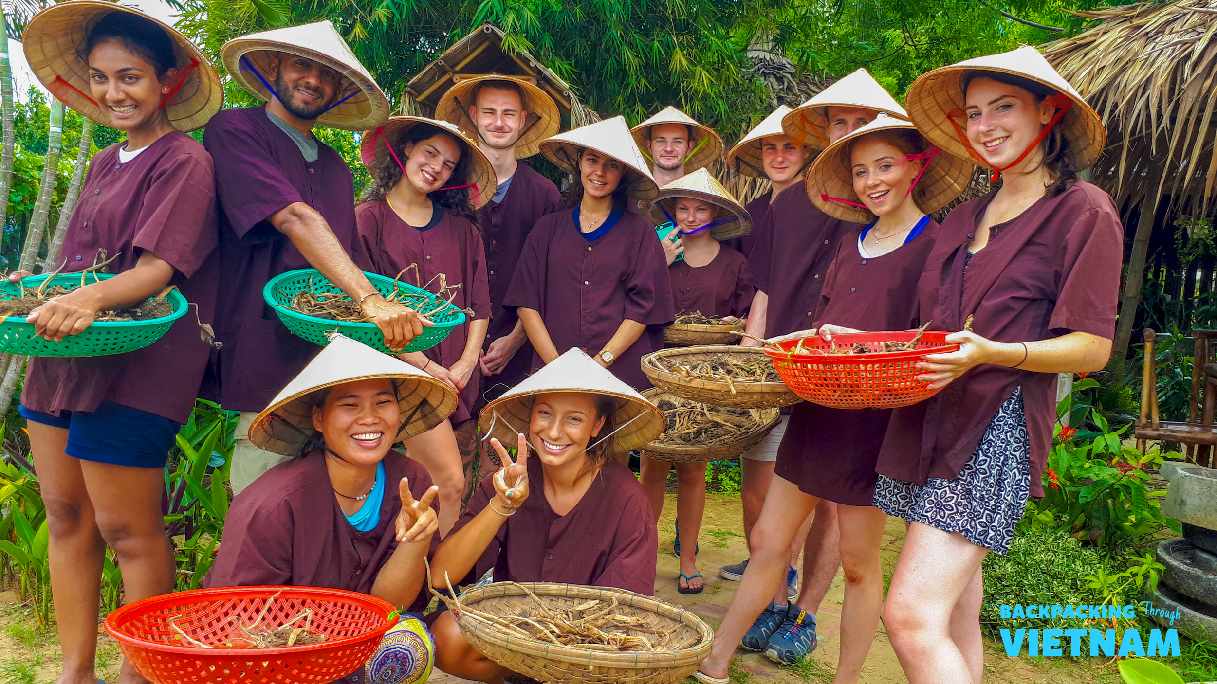 Preparing food with local farmers