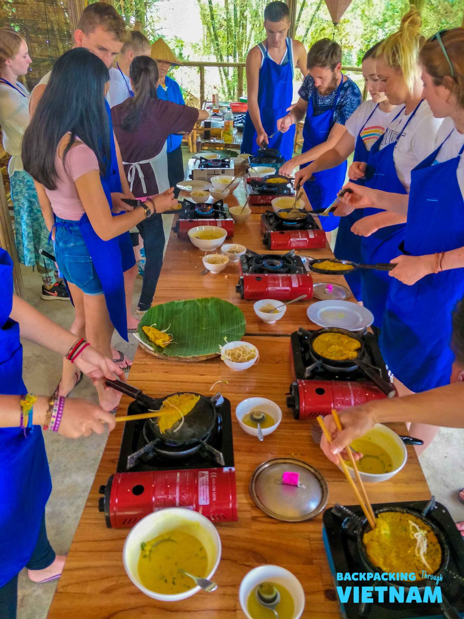 Learning to cook Vietnamese dishes in Hoi An cooking class